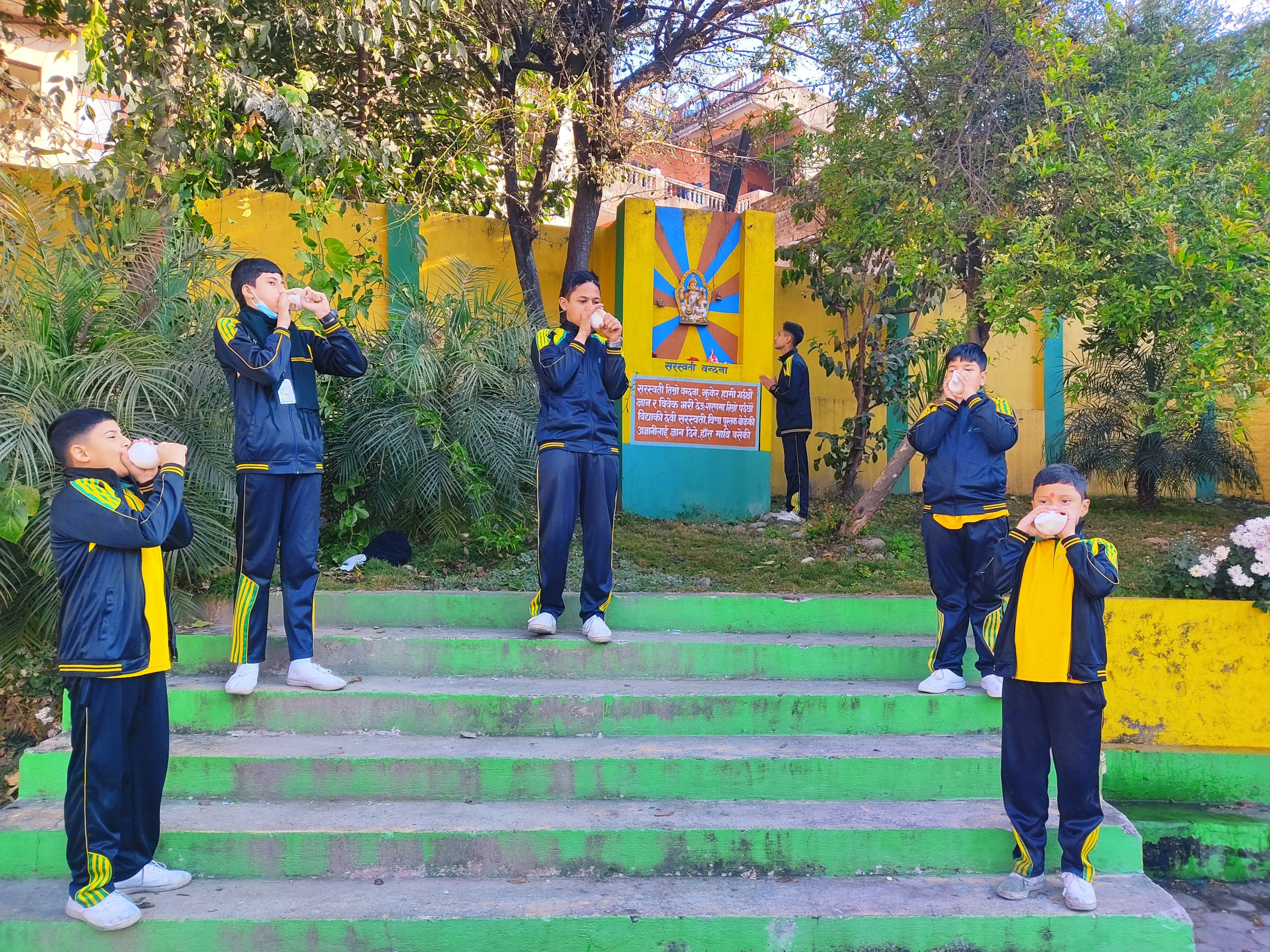 Panini School students engaged in learning